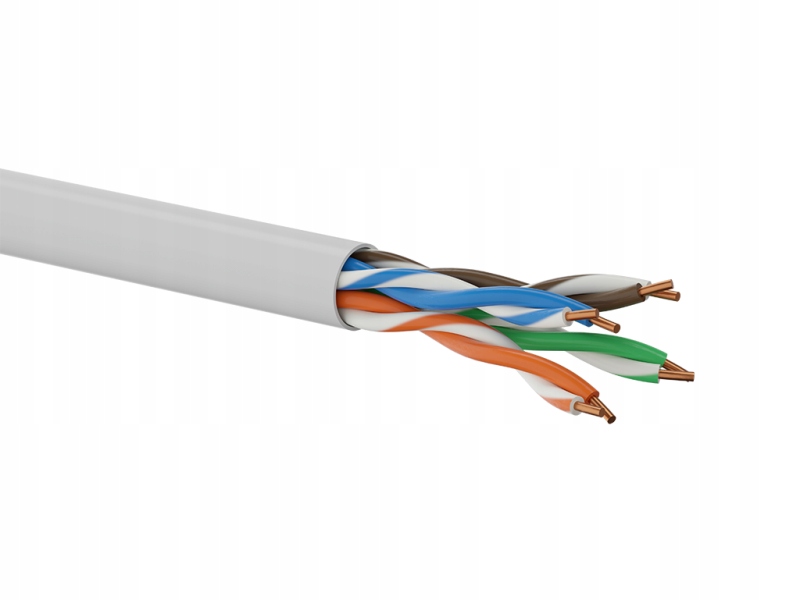 KABEL SKRĘTKA UTP SZARY MIEDŹ KAT. 5E 1M - NA METRY