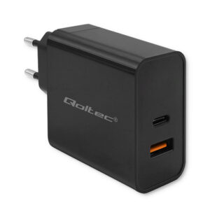 ŁADOWARKA SIECIOWA QOLTEC SUPER QUICK PD 65W USB-C + USB-A CZARNA