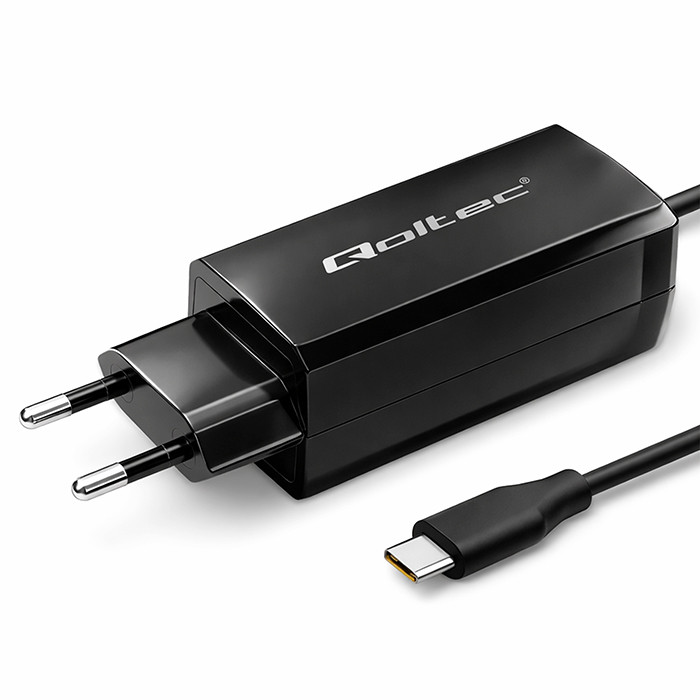 ŁADOWARKA SIECIOWA QOLTEC 65W GaN Super Fast USB-C PD CZARNA - obrazek 2