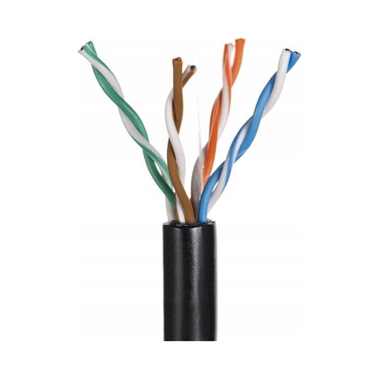 KABEL SKRĘTKA UTP CZARNY MIEDŹ KAT. 5E 1M - NA METRY